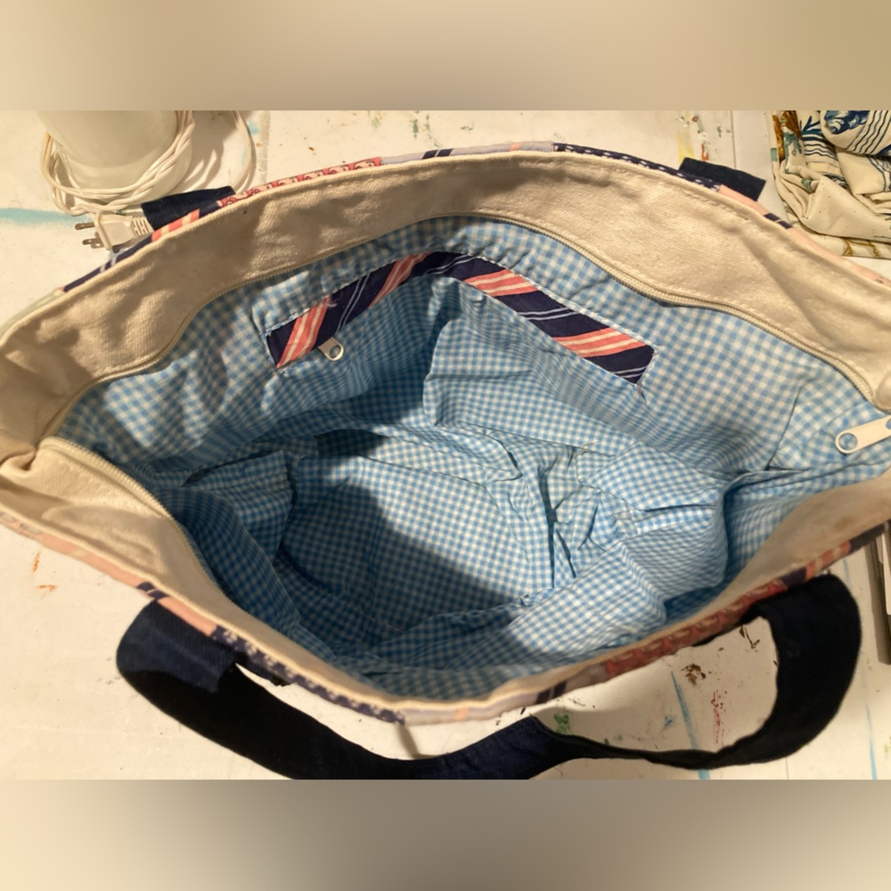 Vineyard Vines Patchwork Tie Pattern Tote Bag - image 4